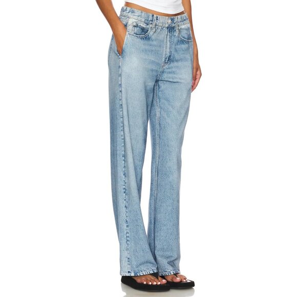 NWT rag & bone Miramar Wide Leg in Valentina Faux Jean Printed Sweatpants S - Picture 6 of 8